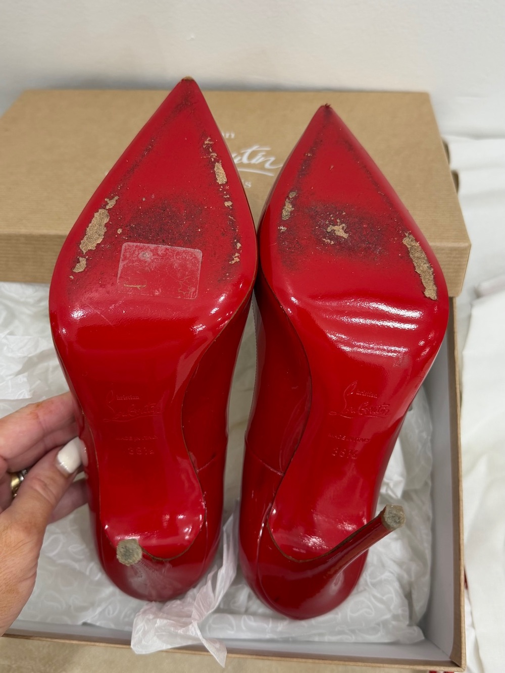 Christian Louboutin So Kate Red Patent Leather Pumps Heels 120mm w Box 38 1/2 - Picture 11 of 15